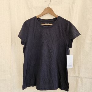 ATHLETA Organic Daily Crew Black T-Shirt Large